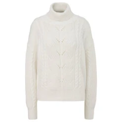 Comma Damen Rollkragen Pullover Offwhite