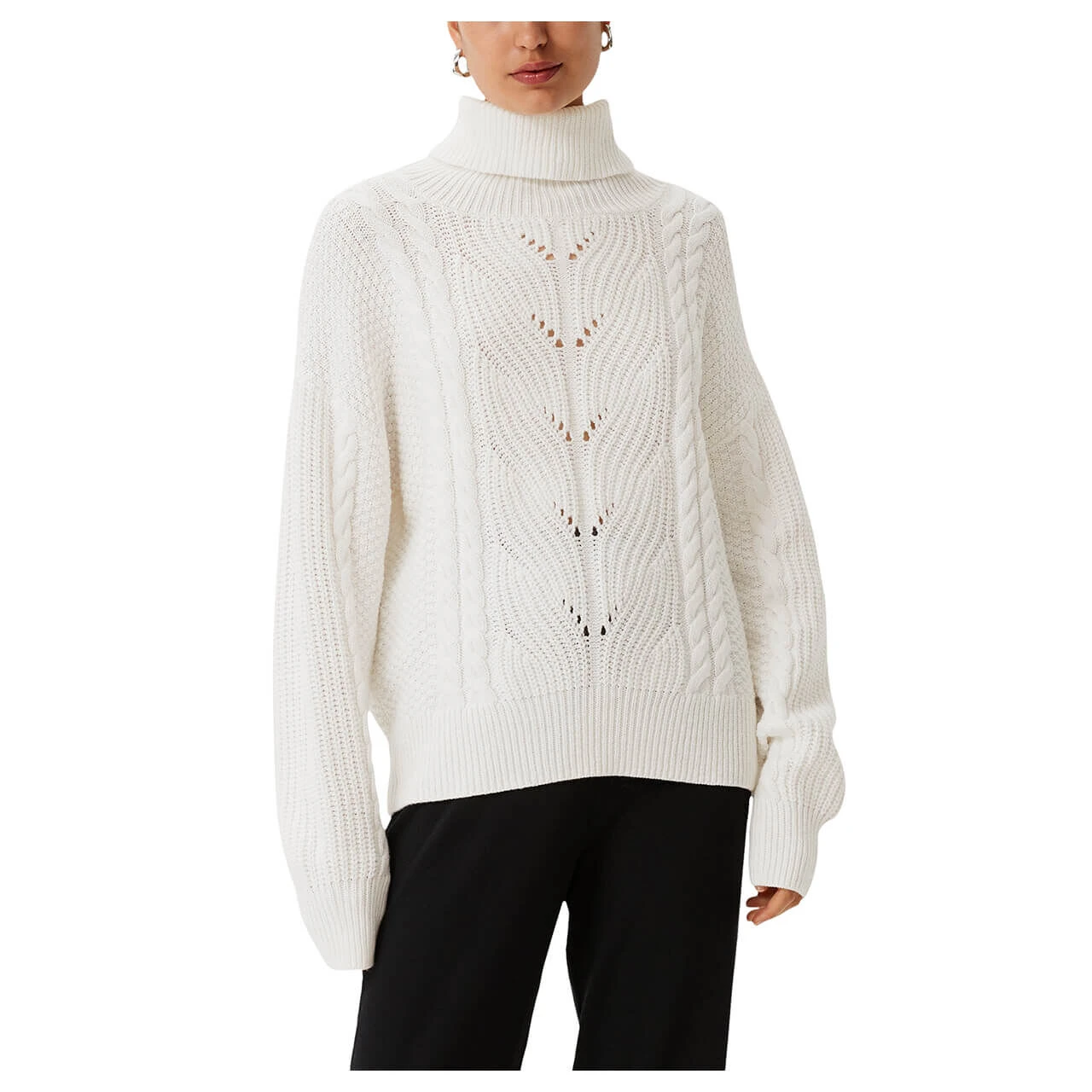 Comma Damen Rollkragen Pullover Offwhite 4 Comma Damen Rollkragen Pullover Offwhite – Bild 2