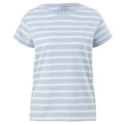 Comma Damen T-Shirt Light Blue Stripes