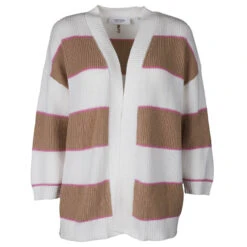 Comma Damen 3/4 Arm Strickjacke Brown