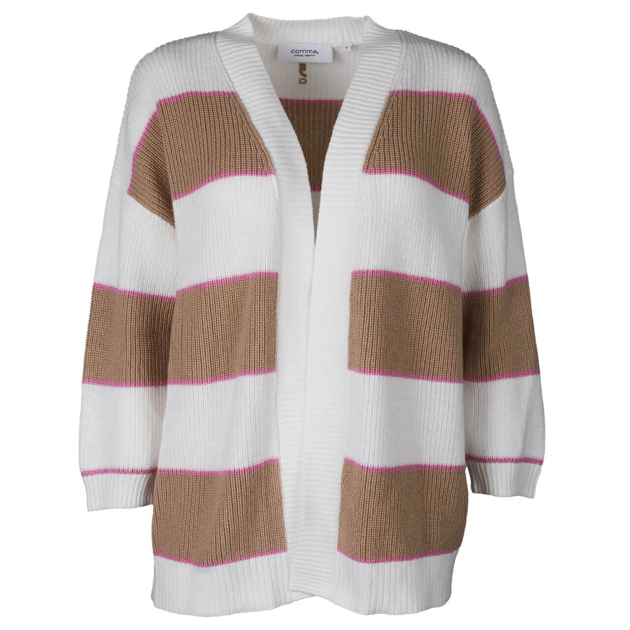 Comma Damen 3/4 Arm Strickjacke Brown 3 Comma Damen 3/4 Arm Strickjacke Brown