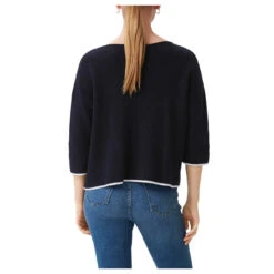 Comma Damen 3/4 Arm Pullover Midnightblue -Wellensteyn Shop comma strickpullover blau 5996 model hinten