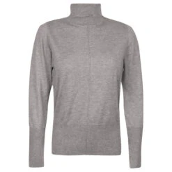Comma Damen Rollkragen Pullover Light Grey