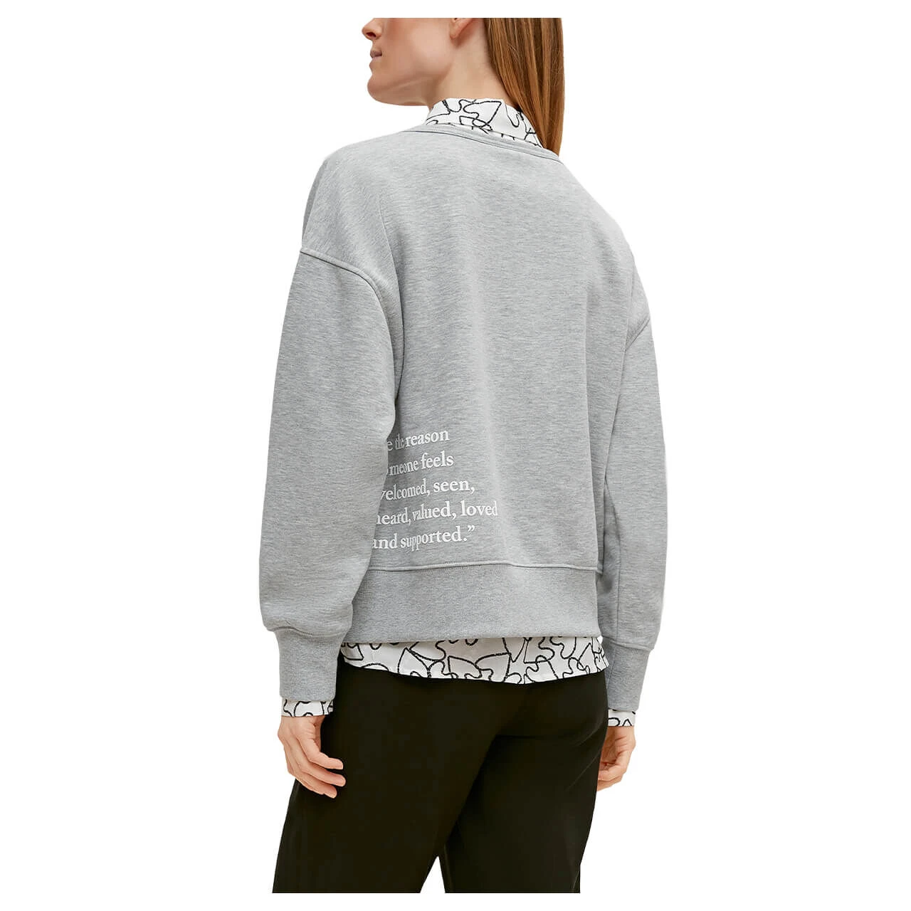 Comma Damen Sweatshirt Grey Black Placed 5 Comma Damen Sweatshirt Grey Black Placed – Bild 3