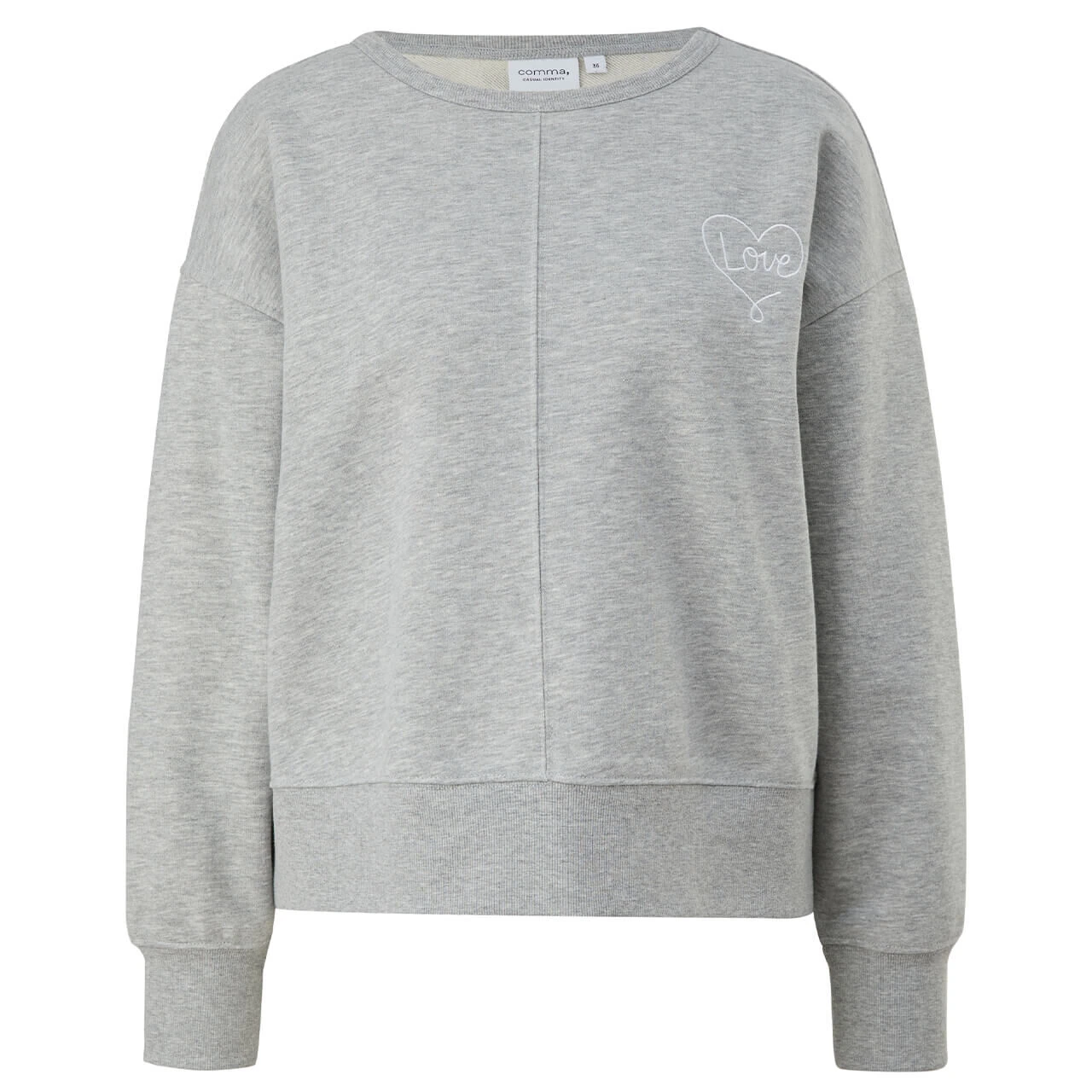 Comma Damen Sweatshirt Grey Black Placed 3 Comma Damen Sweatshirt Grey Black Placed