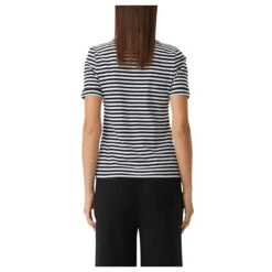 Comma Damen T-Shirt Black Stripes -Wellensteyn Shop comma t shirt schwarz 99g0 model hinten