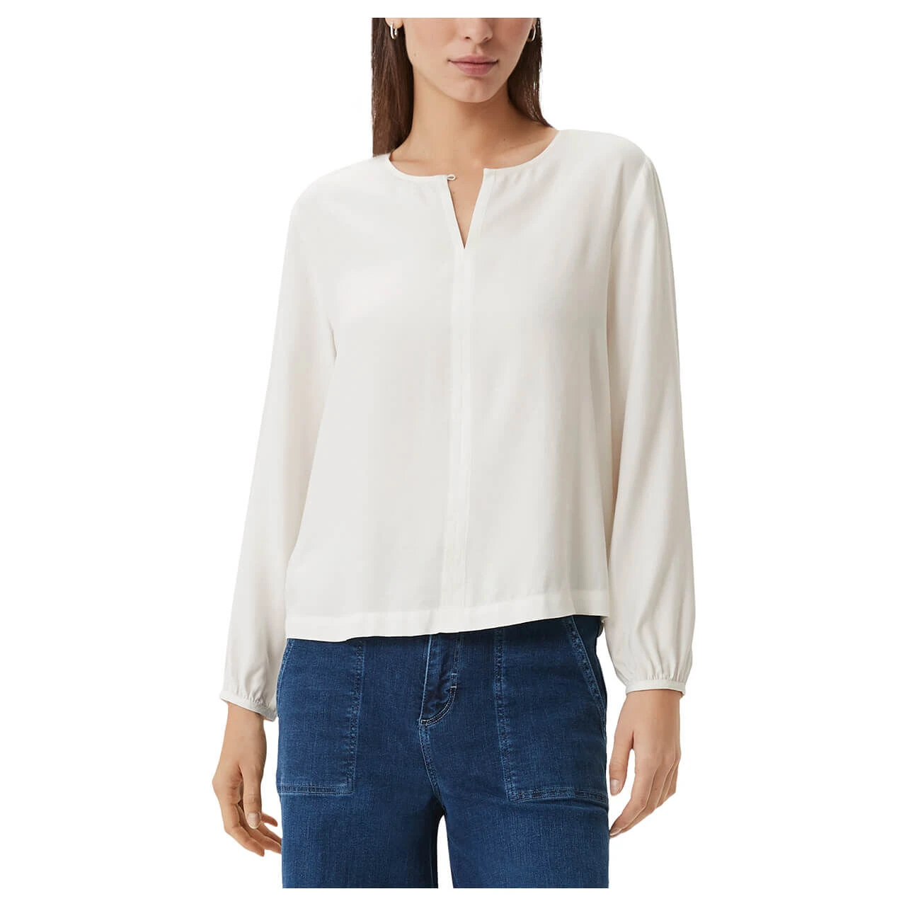 Comma Damen Langarm Bluse Off White Creme 4 Comma Damen Langarm Bluse Off White Creme – Bild 2