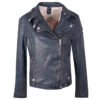 Gipsy (by Mauritius) Damen Lederjacke Faye Navy -Wellensteyn Shop gipsy faye biker asymmetrical jacke navy 9408