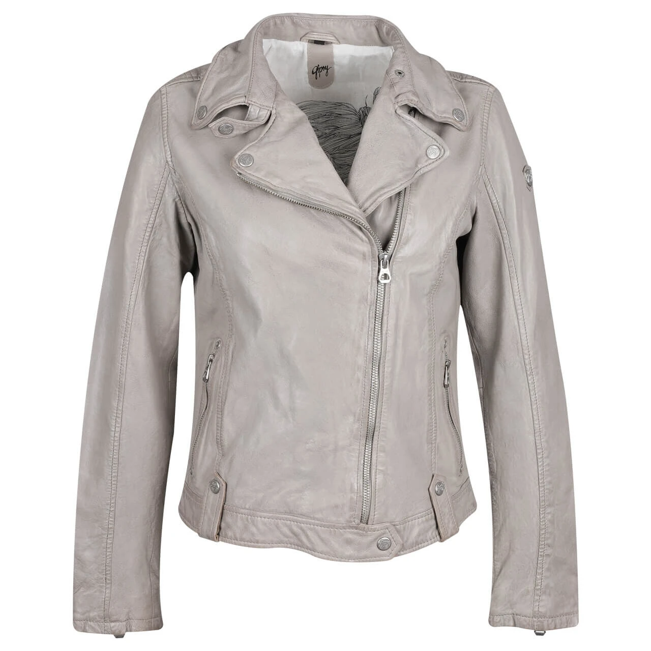 Gipsy (by Mauritius) Damen Lederjacke Faye Silver Grey 3 Gipsy (by Mauritius) Damen Lederjacke Faye Silver Grey