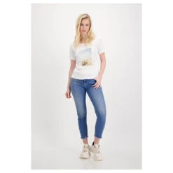 Monari Damen T-Shirt White Arizona Air -Wellensteyn Shop monari arizona t shirt weiss bedruckt blau beige 100 ansicht model