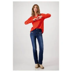 Monari Damen Langarm Bluse Lava 12 Monari Damen Langarm Bluse Lava -Wellensteyn Shop monari italian feeling bluse orange 469 front