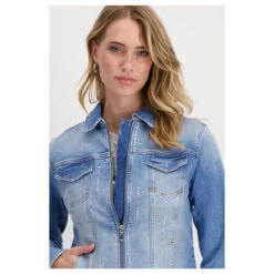 Monari Damen Jeansjacke Bleached Blue Fringe 13 Monari Damen Jeansjacke Bleached Blue Fringe -Wellensteyn Shop monari jacke blau 750 model detail vorne