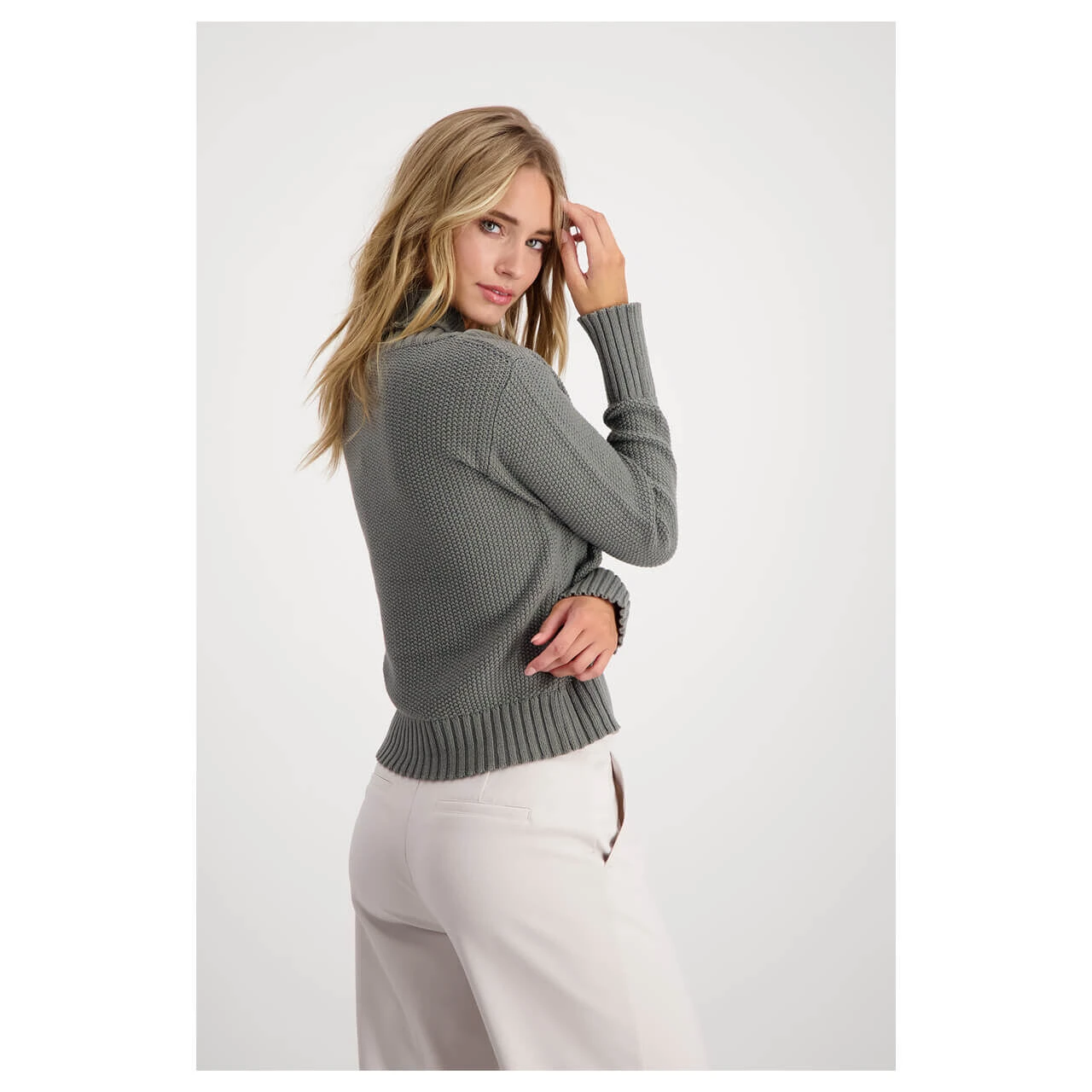 Monari Damen Rollkragen Pullover Frosty Green 5 Monari Damen Rollkragen Pullover Frosty Green – Bild 3