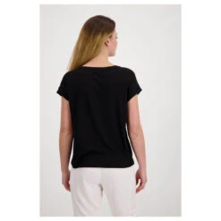 Monari Damen T-Shirt Black Sporty Elegance -Wellensteyn Shop monari shirt sporty elegance 999 ansicht model hinten