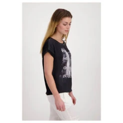 Monari Damen T-Shirt Black Sporty Elegance -Wellensteyn Shop monari shirt sporty elegance 999 ansicht model seitlich