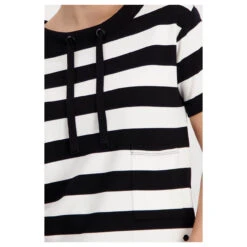 Monari Damen Kurzarm Sweatshirt Black White Stripes -Wellensteyn Shop monari t shirt schwarz 998 detail