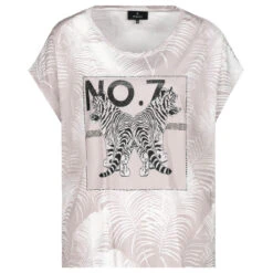 Monari Damen T-Shirt Bamboo Beige Print