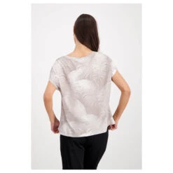 Monari Damen T-Shirt Bamboo Beige Print -Wellensteyn Shop monari tshirt dubai 768 ansicht model hinten