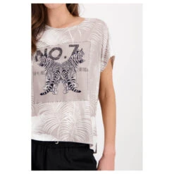Monari Damen T-Shirt Bamboo Beige Print -Wellensteyn Shop monari tshirt dubai 768 detail model vorn