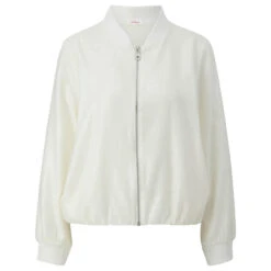 S.Oliver Damen Indoor Pailletten Blouson Creme White