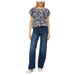S.Oliver Damen T-Shirt Navy Print -Wellensteyn Shop s oliver bluse blau 59a1 model