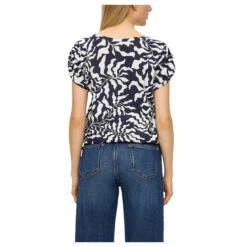 S.Oliver Damen T-Shirt Navy Print -Wellensteyn Shop s oliver bluse blau 59a1 model hinten