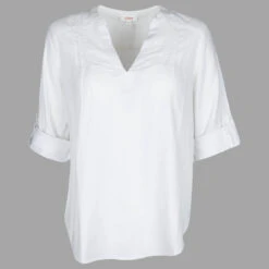 S.Oliver Damen 3/4 Arm Bluse White
