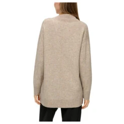 S.Oliver Damen Strickjacke Sand Brown -Wellensteyn Shop s oliver cardigan braun 82w2 model hinten