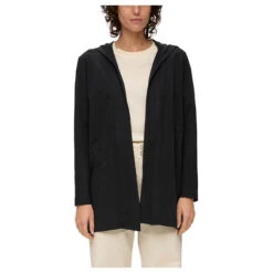 S.Oliver Damen Hoodie Shirtjacke Black Melange -Wellensteyn Shop s oliver cardigan schwarz 9999 model vorne