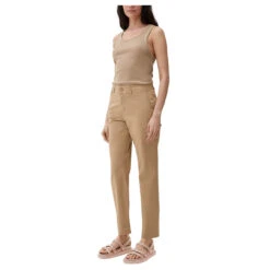 S.Oliver Damen Chino Ankle Baumwollhose Brown -Wellensteyn Shop s oliver jeans beige 8238 ansicht model