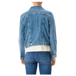 S.Oliver Damen Jeansjacke Middle Blue Denim Stretch -Wellensteyn Shop s oliver jeans jacke blau 54z6 hinten