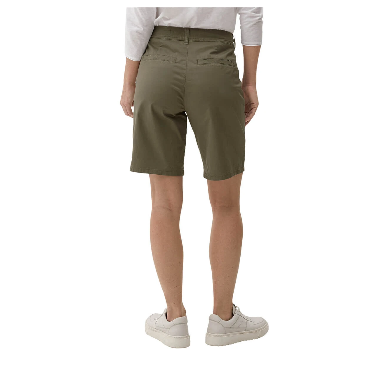 S.Oliver Damen Baumwoll Chino Bermuda Light Khaki 5 S.Oliver Damen Baumwoll Chino Bermuda Light Khaki – Bild 3