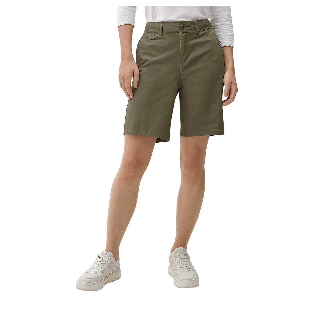 S.Oliver Damen Baumwoll Chino Bermuda Light Khaki 4 S.Oliver Damen Baumwoll Chino Bermuda Light Khaki – Bild 2