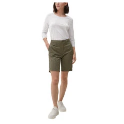 S.Oliver Damen Baumwoll Chino Bermuda Light Khaki 9 S.Oliver Damen Baumwoll Chino Bermuda Light Khaki -Wellensteyn Shop s oliver jeans shorts gruen 7928 ansicht vorne