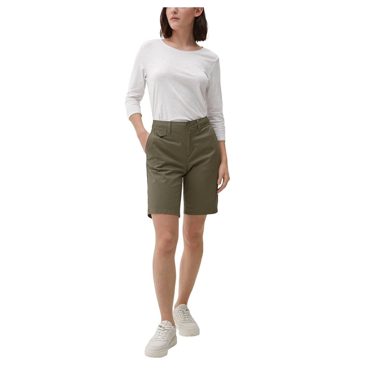S.Oliver Damen Baumwoll Chino Bermuda Light Khaki 6 S.Oliver Damen Baumwoll Chino Bermuda Light Khaki – Bild 4