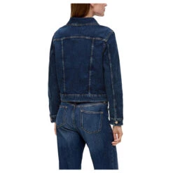 S.Oliver Damen Jeansjacke Blue Heavy -Wellensteyn Shop s oliver jeansjacke blau 49 model hinten