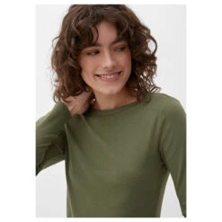 S.Oliver Damen Langarm Shirt Light Khaki -Wellensteyn Shop s oliver langarmshirt gruen 7928 detail