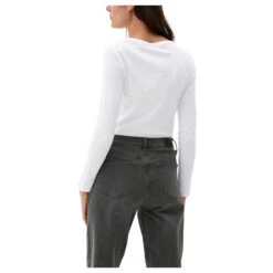 S.Oliver Damen Langarm Shirt Shiny White -Wellensteyn Shop s oliver langarmshirt weiss 0100 hinten