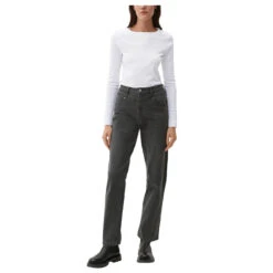 S.Oliver Damen Langarm Shirt Shiny White -Wellensteyn Shop s oliver langarmshirt weiss 0100 vorne