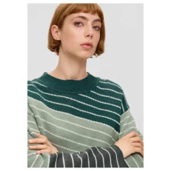 S.Oliver Damen Pullover Blue Green Stripes -Wellensteyn Shop s oliver pullover petrol streifen 67x1 model detail