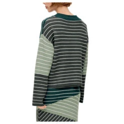S.Oliver Damen Pullover Blue Green Stripes -Wellensteyn Shop s oliver pullover petrol streifen 67x1 model hinten