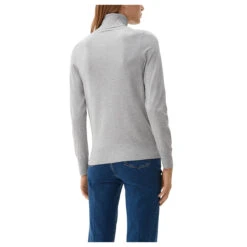 S.Oliver Damen Rollkragen Pullover Basic Grey Melange -Wellensteyn Shop s oliver rollkragenpullover grau 9400 hinten