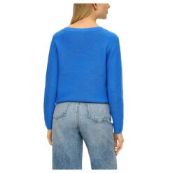 S.Oliver Damen Pullover Cobalt Blue -Wellensteyn Shop s oliver strickpullover blau 5531 model hinten
