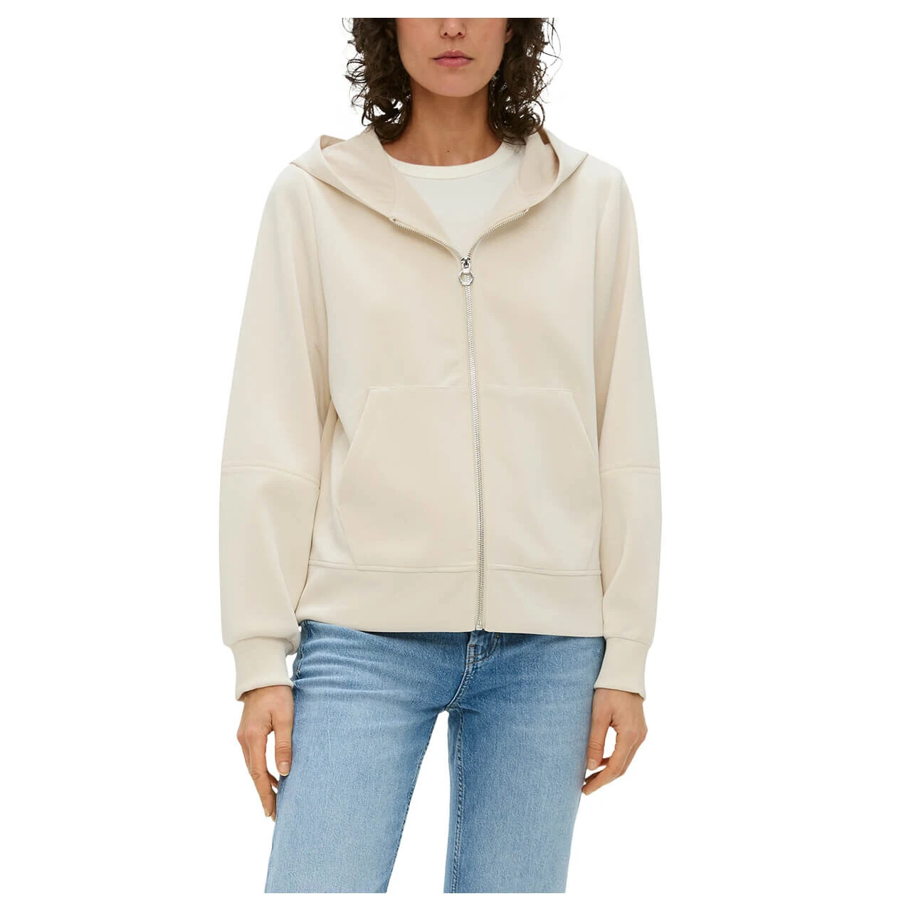 S.Oliver Damen Hoodie Sweatjacke Creme Beige 4 S.Oliver Damen Hoodie Sweatjacke Creme Beige – Bild 2