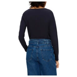 S.Oliver Damen Langarm Shirt Navy Blue -Wellensteyn Shop s oliver t shirt blau 5959 hinten 28129