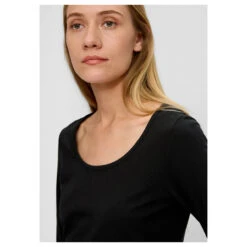 S.Oliver Damen Langarm Shirt Deep Black -Wellensteyn Shop s oliver t shirt schwarz 9999 detail vorne