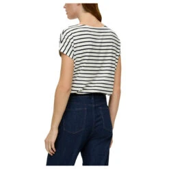 S.Oliver Damen T-Shirt White Stripes -Wellensteyn Shop s oliver top blau 02h2 model hinten