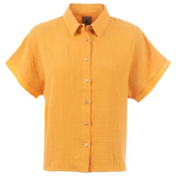 Soquesto Damen Kurzarm Bluse Crushed Nectarine