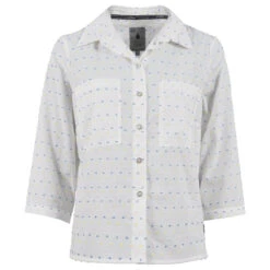 Soquesto Damen 3/4 Arm Bluse Off White Dots