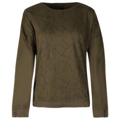 Soquesto Damen Langarm Shirt Dark Moss Printed